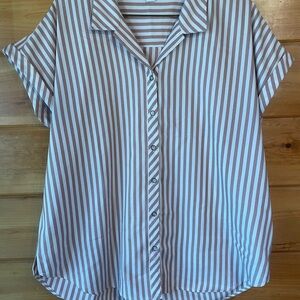 Women’s Simply Noelle Striped Button-Up Women's Top